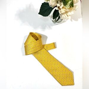 Salvatore Ferragamo Yellow Skateboard Men's Silk Tie